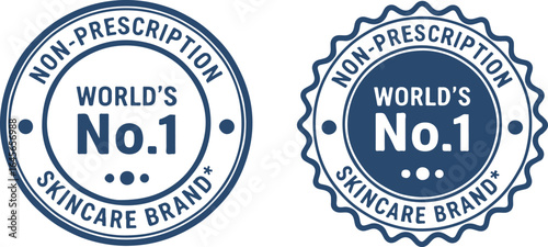 World's No.1 Non-Prescription Skincare Brand stamp badges on white background
