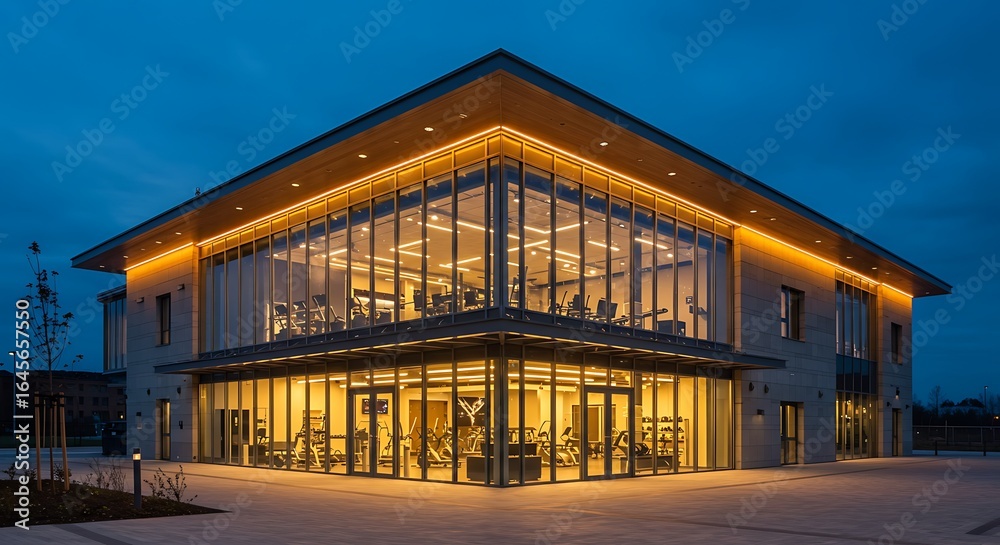 custom made wallpaper toronto digitalBeautiful contemporary fitness featuring sleek facades, highlighted by warm lighting property in prime location