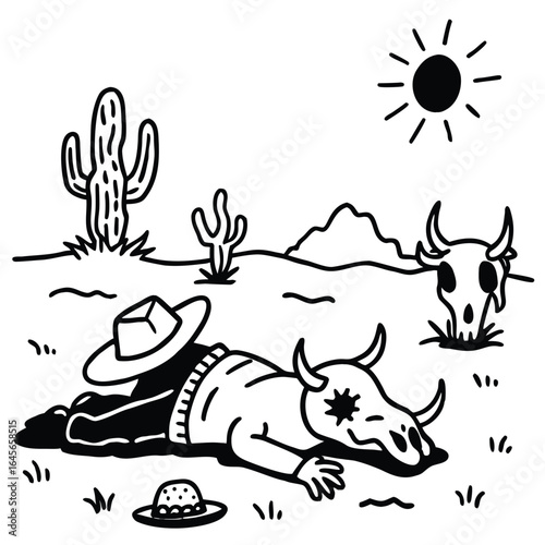 Cowboy overcome by desert heat and thirst finds unexpected fate
