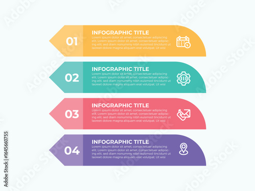 Business infographics template. timeline with 4 steps, options. can be used for workflow diagram, info chart, web design. vector illustration.