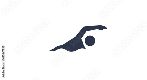 Dynamic silhouette of a swimmer gliding through water, representing sport and healthy lifestyle