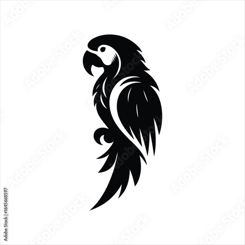 parrot  vector silhouette outline logo design illustration