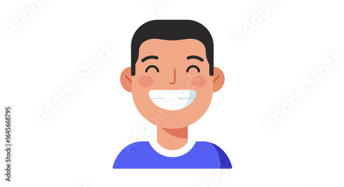 Happy smiling man with positive attitude, cheerful expression, perfect for design projects