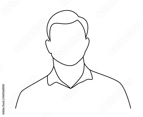 Wallpaper Mural Bust of a Business Man Line Art Isolated on White. People and appearance, hairstyle fashion vector art Torontodigital.ca