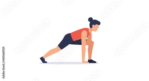 Woman in lunge position for fitness and strength, promoting health and wellness through exercise