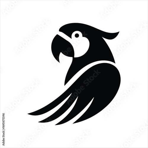 parrot  vector silhouette outline logo design illustration
