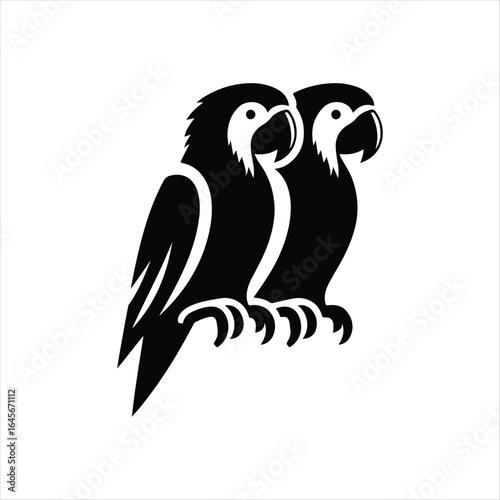 parrot  vector silhouette outline logo design illustration