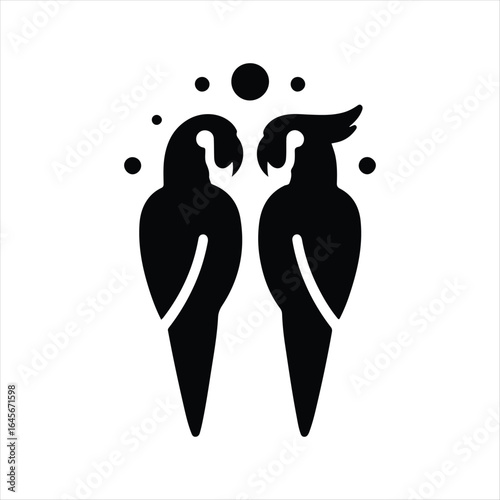parrot  vector silhouette outline logo design illustration
