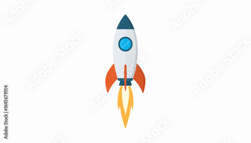 Vibrant illustration of a classic rocket ship taking off, symbolizing new beginnings, rapid growth, and the journey towards success and innovation in business or technology ventures.