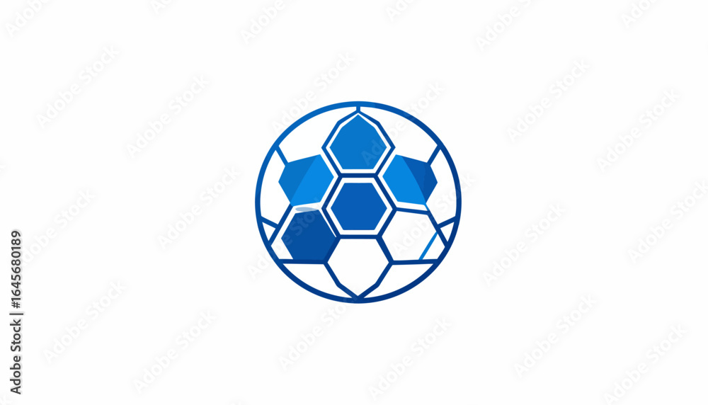 Fototapeta premium Geometric Soccer Ball Logo Design - Modern and Abstract Sports Emblem
