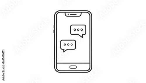 Smartphone with chat bubbles icon representing communication and messaging