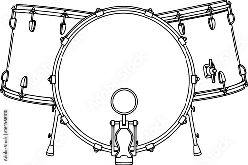 Bass Drum Outline Vector Illustration
