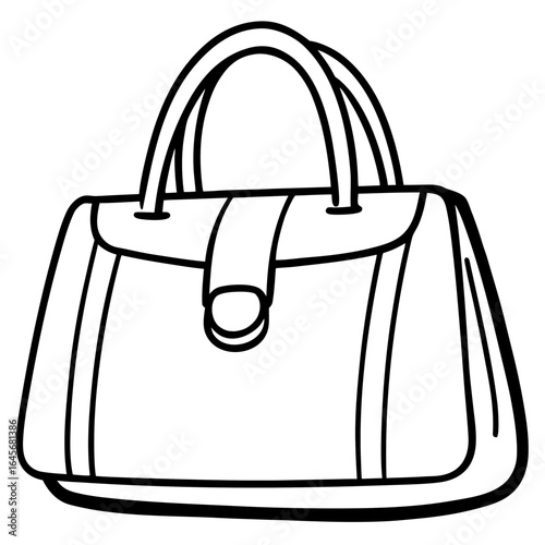 Elegant Handbag Line Art Vector