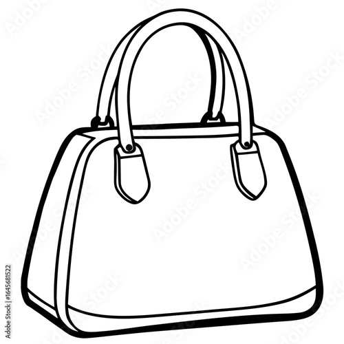 Elegant Handbag Line Art Vector