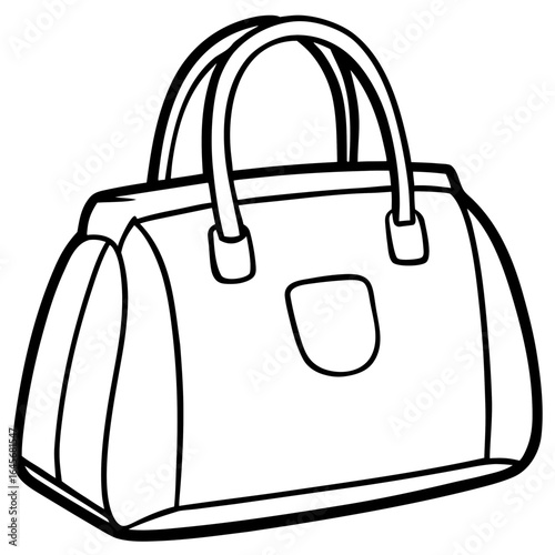Elegant Handbag Line Art Vector