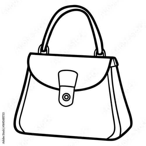 Elegant Handbag Line Art Vector
