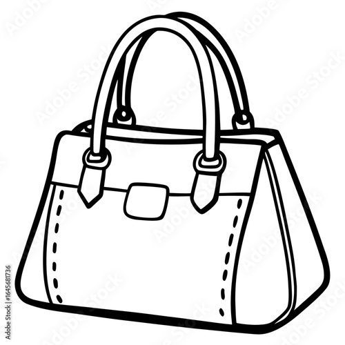 Elegant Handbag Line Art Vector