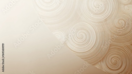 Abstract swirling spiral pattern with textured circular design in soft neutral beige and cream tones creating a calming and intricate background for artistic projects