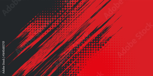 Background, contrast red and black color abstract template for business design. Technology style. You can use it for advertising, sports posters, templates, business presentations. Vector illustration