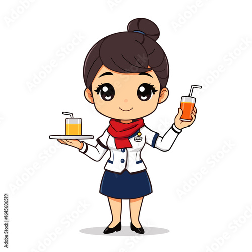 Vector of a flight attendant 