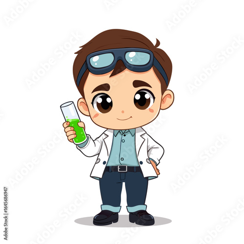 Vector of a male scientist 