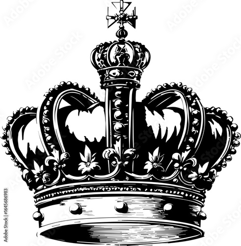 Elegant crown illustration for royalty, power, and luxury brand design projects