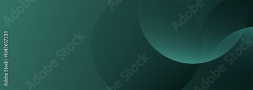 A dark green background with smooth, overlapping circles. The background is green with a gradient texture, creating a modern, abstract style. Minimal abstract circles vector gradient background