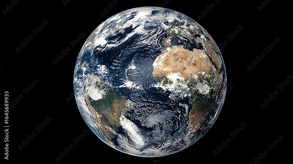 Fototapeta premium A detailed geographic depiction of our planet Earth from space