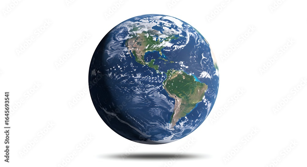 Fototapeta premium Rotating Earth Globe Showing Blue Oceans and Green Continents