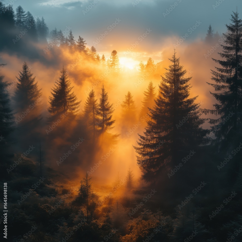 Obraz premium morning forest.