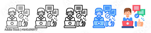 Work Feedback Icon In 5 Different Styles Set Collection