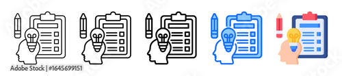 Competency Test Icon In 5 Different Styles Set Collection