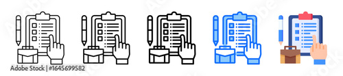 Job Description Icon In 5 Different Styles Set Collection