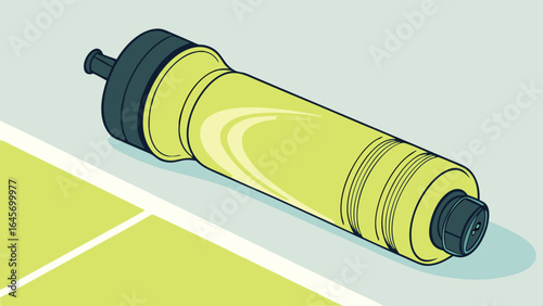 Lime Green Sports Water Bottle with Dark Gray Cap Lying Down.