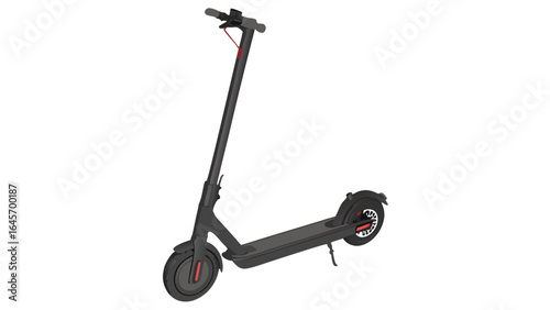 Modern Electric Scooter with Sleek Design and Red Accents.