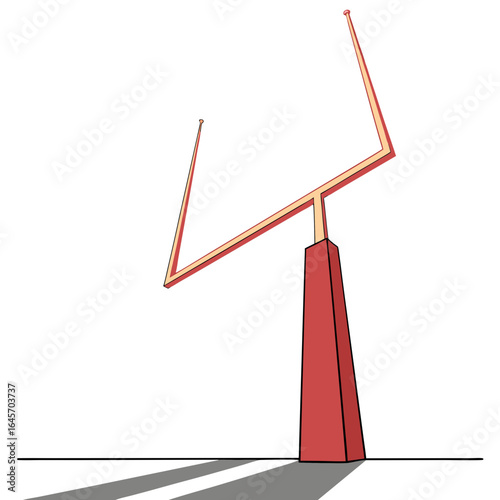 Red and Beige Football Goal Post Illustration.