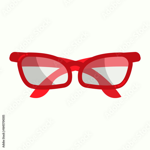 Red glasses vector flat design.