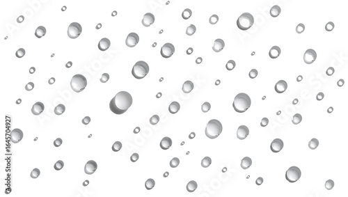 Transparent Water Droplets Isolated on Clear Background