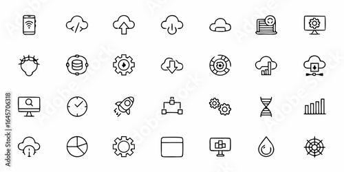 Technology Optimization Icons – Software, IT & System Performance Vector Pack