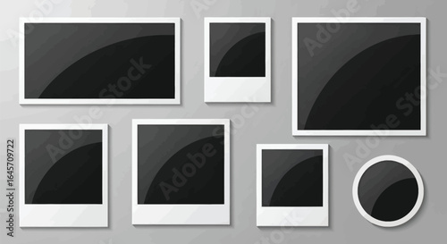 Collection of Blank Photo Frames in Various Shapes
