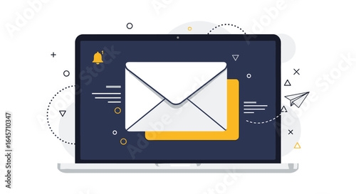 Email Notification on Laptop Screen