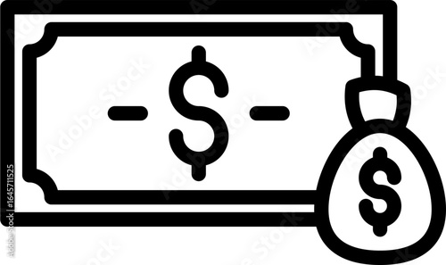 money icon related with simple icon for planning organizing and management 