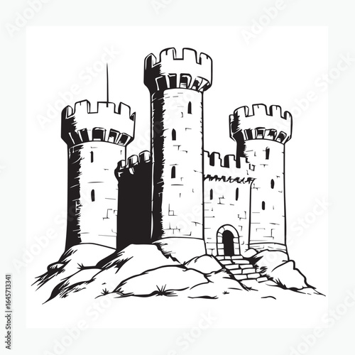 vector illustration of castle