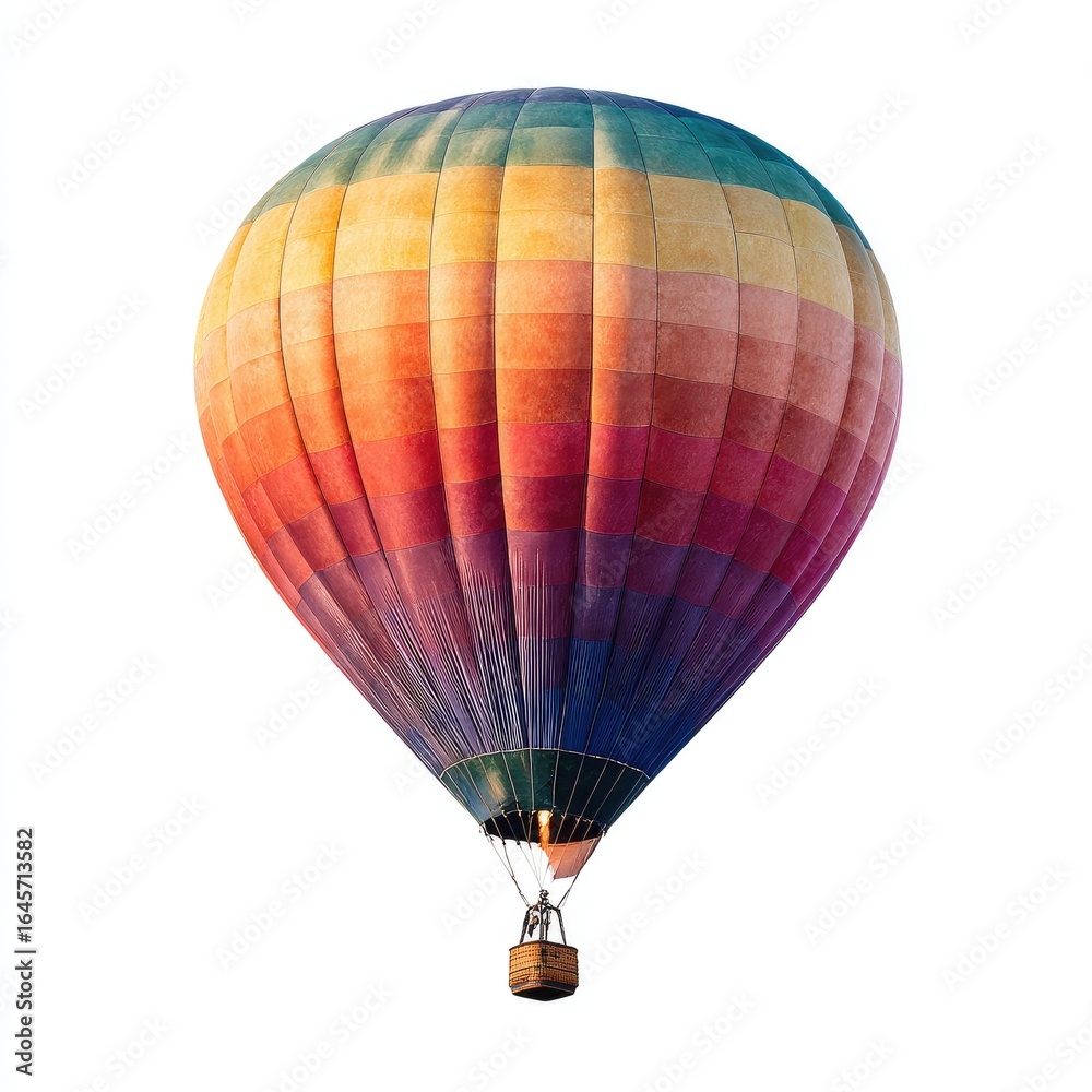 Naklejka premium Colorful hot air balloon against white background