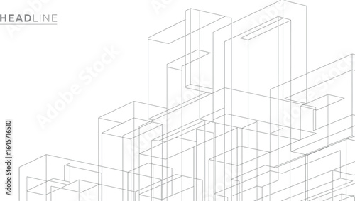 Abstract Architectural Construction - Geometric Technological Background
