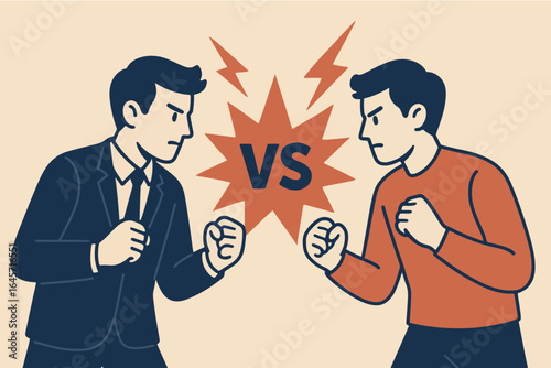 Business Showdown: Suit vs. Street. Clash of Styles! Who will win this tense face-off? Sparks fly in this ultimate rivalry