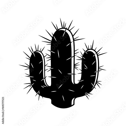 Stylish and simple vector design of a cactus. This is an attractive image for desert, nature and plant lovers, suitable for logos, t-shirts and posters.