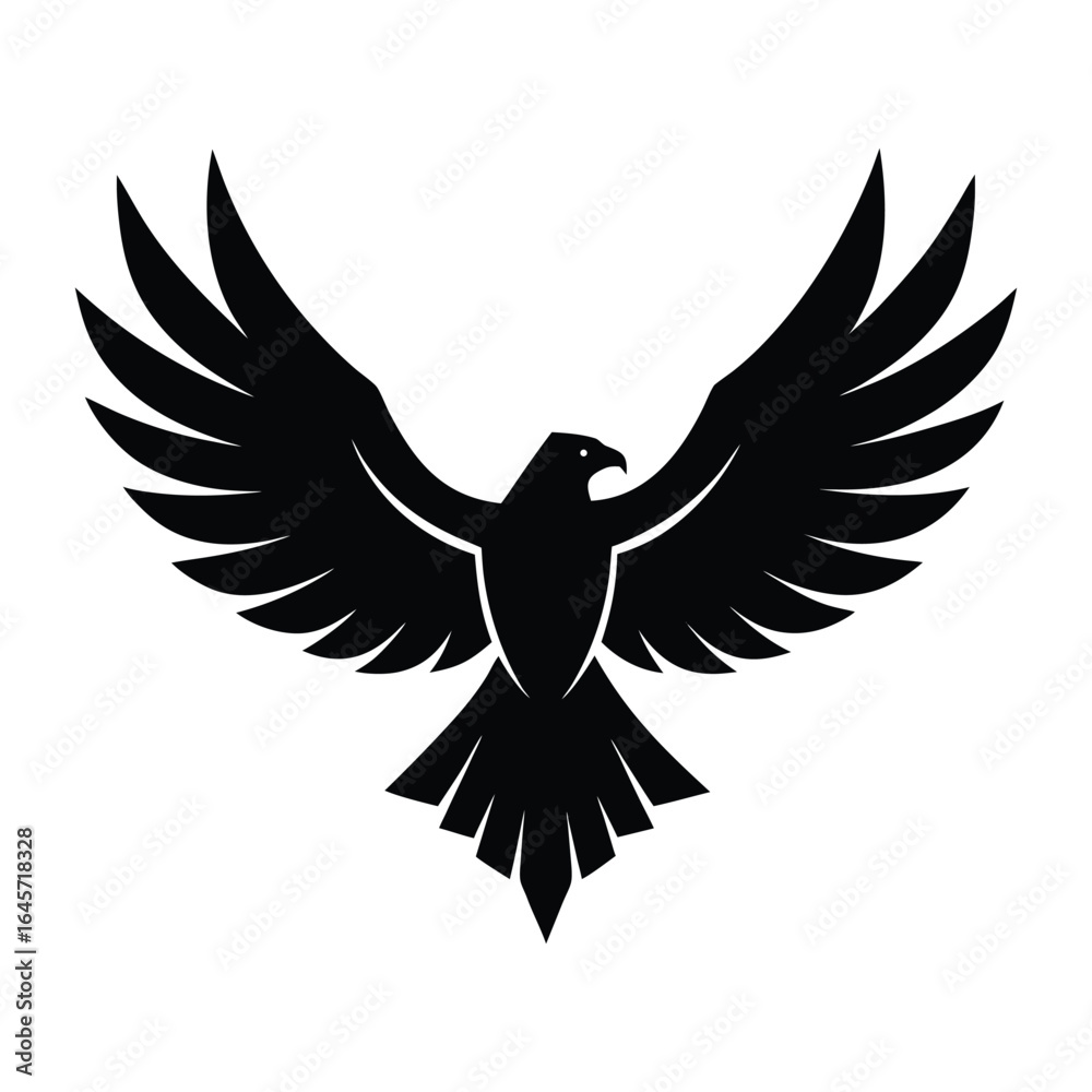 Obraz premium Majestic Eagle Silhouette Vector Graphic Design Free Download on White Background