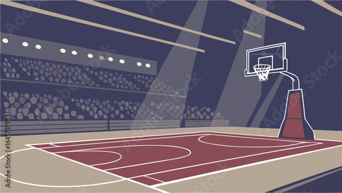 Vector Illustration of a Basketball Court Arena.