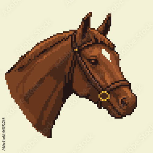 Pixel art illustration Horse. Pixelated Horse. Horse animal icon pixelated for the pixel art game and icon for website and video game. old school retro